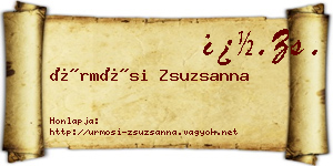 Ürmösi Zsuzsanna névjegykártya